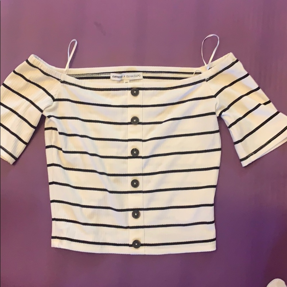 Express cropped top off the shoulder top